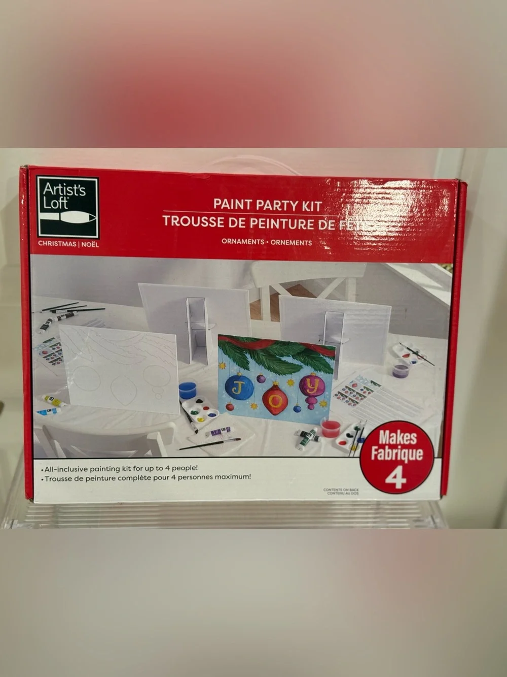 NEW Artist Loft Paint Party Kit ~ JOY Ornament Set ~ 4 Kits